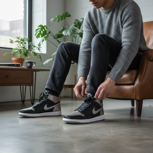 Nike Air Jordan 1 Retro High OG Satin Shadow Women’s 7.5 fits Youth 6Y NIB - Picture 11 of 13